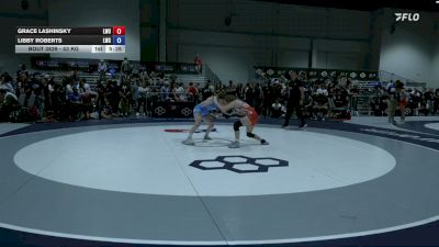 53 kg Cons. Sub-quarters - Grace Lashinsky, Lindsey Wilson University vs Libby Roberts, Laker Wrestling Club