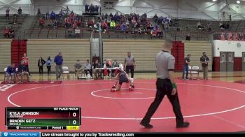 113 lbs 1st Place Match - Braden Getz, Roncalli vs K`yla Johnson, Southport