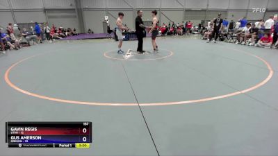 157 lbs Placement Matches (8 Team) - Gavin Regis, Utah vs Gus Amerson, Oregon