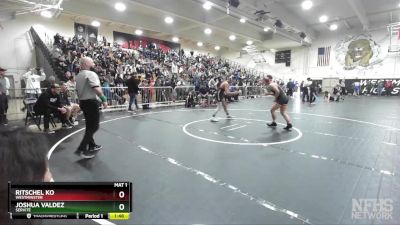 144 lbs Champ. Round 1 - Joshua Valdez, Servite vs Ritschel Ko, Westminster