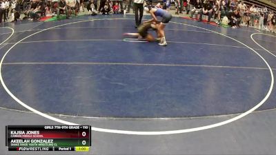 110 lbs Cons. Round 2 - Akeelah Gonzalez, Snake River Youth Wrestling Cl vs Kajsia Jones, Carbon Middle School