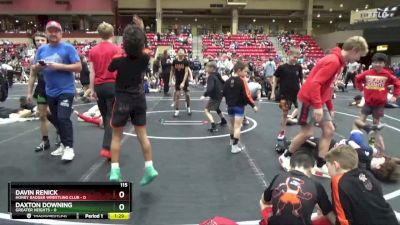 115 lbs Round 5 (6 Team) - Daxton Downing, Greater Heights vs Davin Renick, Honey Badger Wrestling Club