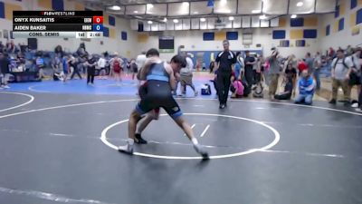 157 lbs Cons. Semis - Onyx Kunsaitis, East Idaho Elite Wrestling Club vs Aiden Baker, Nyssa Bulldog Mat Club