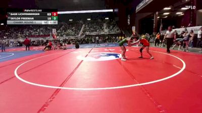 100 lbs Champ. Round 1 - Sage Lichtenberger, Newcastle vs Taylor Freeman, Lander Valley