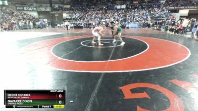 4A 190 lbs 5th Place Match - Derek Drobek, West Valley (Yakima) vs Navarre Dixon, Emerald Ridge