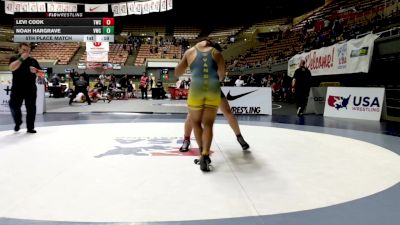 Junior Boys - 215 lbs 5th Place Match - Levi Cook, Turlock Wrestling Club vs Noah Hargrave, Valhalla Wrestling Club