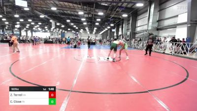 182 lbs Round Of 64 - Zane Terrell, VA vs Caleb Close, PA