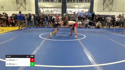 121 lbs R-64 - Kaden Nieman, University-WV vs Neil Bitting, Berks Catholic