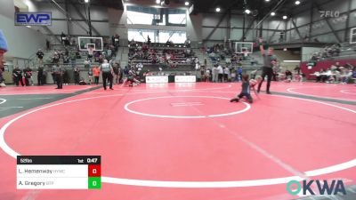 52 lbs Quarterfinal - Liam Hemenway, Hilldale Youth Wrestling Club vs Axel Gregory, Tulsa Blue T Panthers