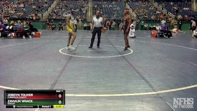 3A 150 lbs Champ. Round 1 - Jordyn Toliver, Currituck County vs Zaviaun Whack, Dudley