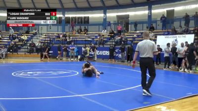 125 lbs Quarterfinal - Luis Vasquez, Colby Community College vs Logan Crawford, Northeast Oklahoma