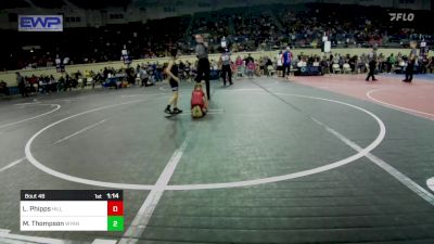 51 lbs Quarterfinal - Lennon Phipps, Hilldale Youth Wrestling Club vs Michele Thompson, Wyandotte Youth Wrestling