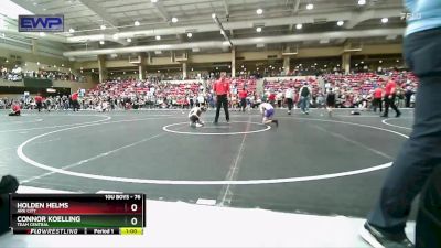 76 lbs Champ. Round 1 - Connor Koelling, Team Central vs Holden Helms, Ark City