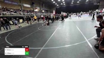 73 lbs Consi Of 8 #1 - Preston Kline, Dragon Wrestling Club vs Dylan ODea, Pueblo West Storm