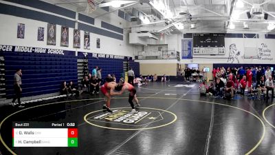 152 lbs Cons. Round 2 - Haiden Campbell, Sharon Hs vs Dadrien Walls, Chartiers Houston Hs