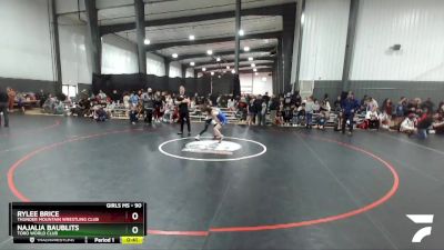 90 lbs Round 2 - Najalia Baublits, Toro World Club vs Rylee Brice, Thunder Mountain Wrestling Club