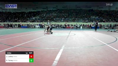 143 lbs Round Of 64 - Jeremy Lakey, Owasso Junior High vs Roper Toney, Mangum Wrestling