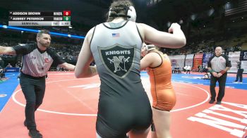 135 Class 2 lbs Semifinal - Aubrey Peterson, Francis Howell North vs Addison Brown, Waynesville