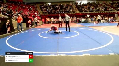 70 lbs Semifinal - Blake Wilkinson, Skiatook Youth Wrestling 2022-23 vs Cannon Beesley, Pocola Youth Wrestling