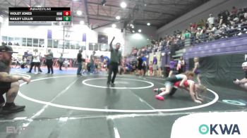 57-62 lbs Rr Rnd 2 - Violet Jones, Honey Badgers Wrestling Club vs Hailey Lollis, Cowboy Wrestling Club