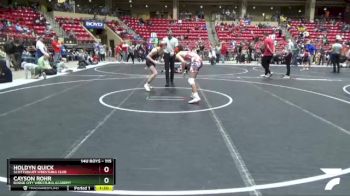 115 lbs Quarterfinal - Cayson Rohr, Dodge City Wrestling Academy vs Holdyn Quick, Scottsbluff Wrestling Club