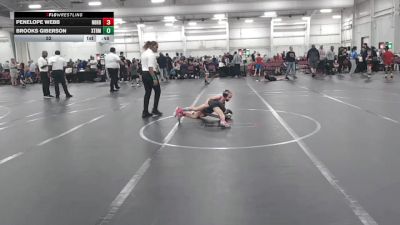 52 lbs Round 3 (6 Team) - Penelope Webb, Neighborhood Wrestling vs Brooks Giberson, Xtreme Team