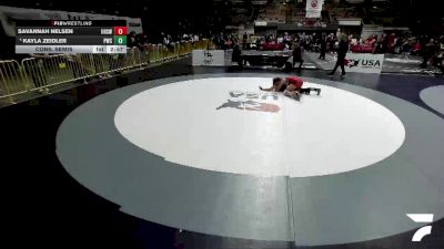 Cons. Semis - Savannah Nelsen, Ukiah High School Wrestling vs Kayla Zeidler, Petaluma Wrestling Club