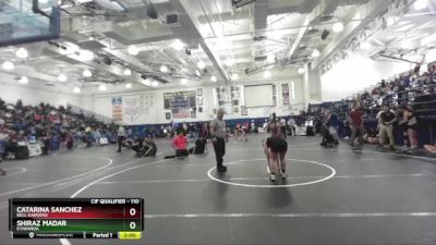 110 lbs Champ. Round 2 - Shiraz Madar, Etiwanda vs Catarina Sanchez, Bell Gardens