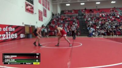 190 lbs Semifinal - Coen Grimm, Wadsworth vs Chris Fair, Mass. Washington