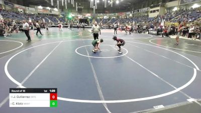 80 lbs Round Of 16 - Jonovan Gutierrez, Ortega Middle School vs Caleb Klotz, West Grand