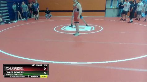 170 lbs Quarterfinal - Kyle Buckner, Crossroads Wrestling vs Drake Bowers, Wave Wrestling Club