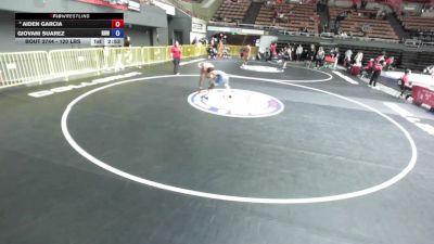 120 lbs 1st Place Match - Aiden Garcia vs Giovani Suarez, Rough House Wrestling