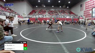 66 lbs Semifinal - Hudson Burdick, Perry Wrestling Academy vs Dre Gallegos, Standfast