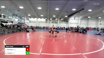 117 lbs Semifinal - Lauren McAteer, Cbc Wc vs Ana Zeigler, ME Trappers WC