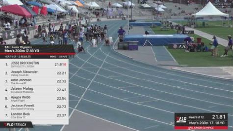 2026 AAU Junior Olympic Games - Youth Boys' 200m, Prelims 6 - Age 17-18
