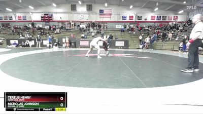 197 lbs Quarterfinal - Nicholas Johnson, Glenville State vs Tereus Henry, Fort Hays State