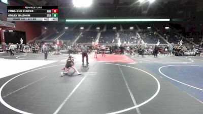 80 lbs 5th Place - Coralynn Klukas, Windy City WC vs Kinley Baldwin, Sturgis Youth WC