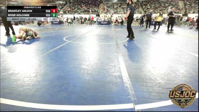 90 lbs Round Of 32 - Brantley Arluck, Spartan Mat Club vs River Holcomb, Tecumseh Youth Wrestling