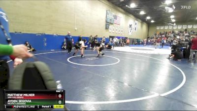 190 lbs Cons. Round 3 - Ayden Segovia, Pacifica (Oxnard) vs Matthew Milner, San Luis Obispo