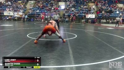 2 - 215 lbs 5th Place Match - Luke Josey, Central vs Quentin Daggs, Virginia High