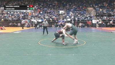 2 - 215 lbs Semifinal - Lucas Cox, John S Battle vs Brayden Agnese, Poquoson