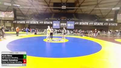 125 lbs 5th Place Match - Korie Giese, NW Spartans Wrestling vs Gabbie Gonsalves, Scrap Yard Garage Wrestling