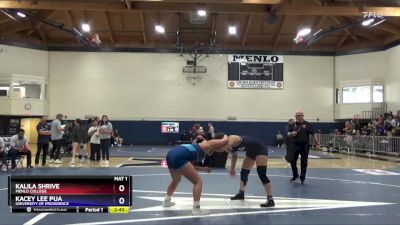 170 lbs Quarterfinal - Kacey Lee Pua, University Of Providence vs Kalila Shrive, Menlo College