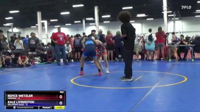 102 lbs Quarters & 1st Wb (16 Team) - Royce Wetzler, Virginia vs Kale Livingston, Oklahoma Blue