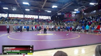 132 lbs Quarterfinal - Jayden Raney, Union County vs Anthony Zuranski, Avon