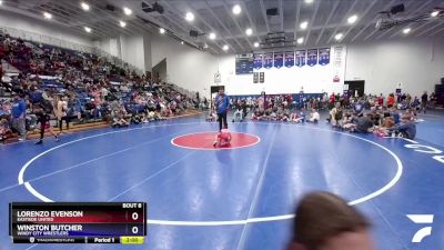 62 lbs Round 1 - Lorenzo Evenson, Eastside United vs Winston Butcher, Windy City Wrestlers