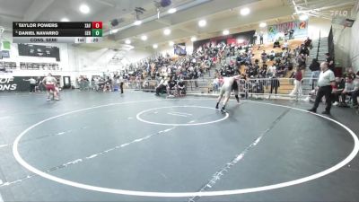165 lbs Cons. Semi - Taylor Powers, Xavier Prep vs Daniel Navarro, Servite