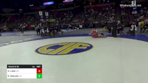 145 lbs Round Of 32 - Kyler Lake, Buchanan (CS) vs Kyle Sakuda, Sonora [La Habra] (SS)