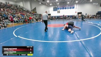 215 lbs Champ. Round 1 - Davin Mattimoe, Cheyenne Central vs Lukas Balfanz, Campbell County