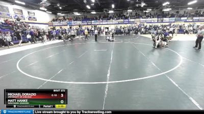 197 lbs Cons. Round 5 - Matt Hanke, Wisconsin-Oshkosh vs Michael Dorazio, University Of Chicago